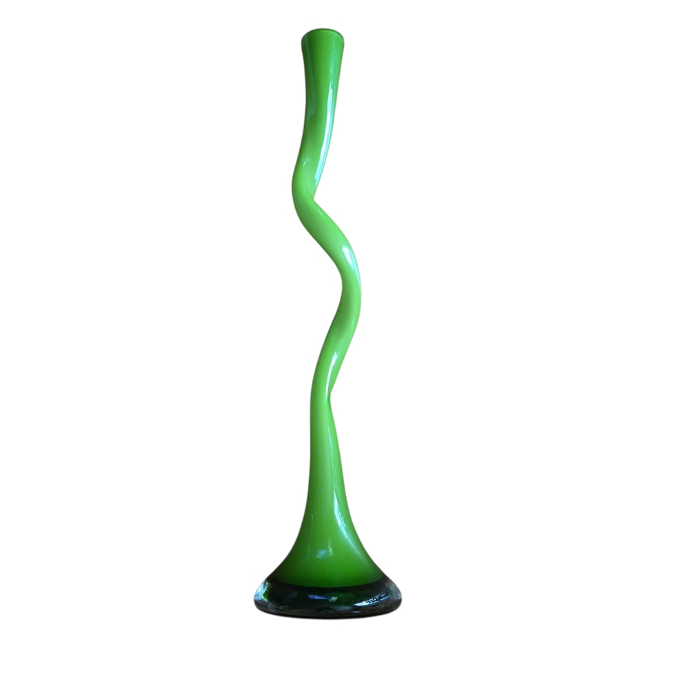 Vintage Norman Coppenhagen Green Swing Glass Vase - Picture 2 of 12